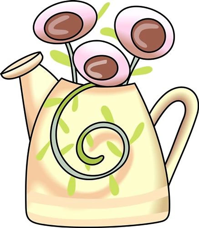 WATERING CAN WITH FLOWERS