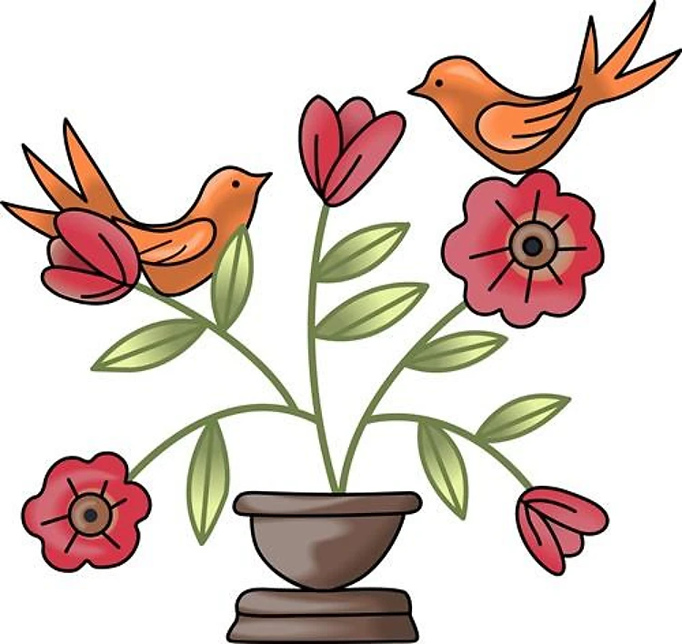 TAPESTRY BIRDS ON FLOWERS
