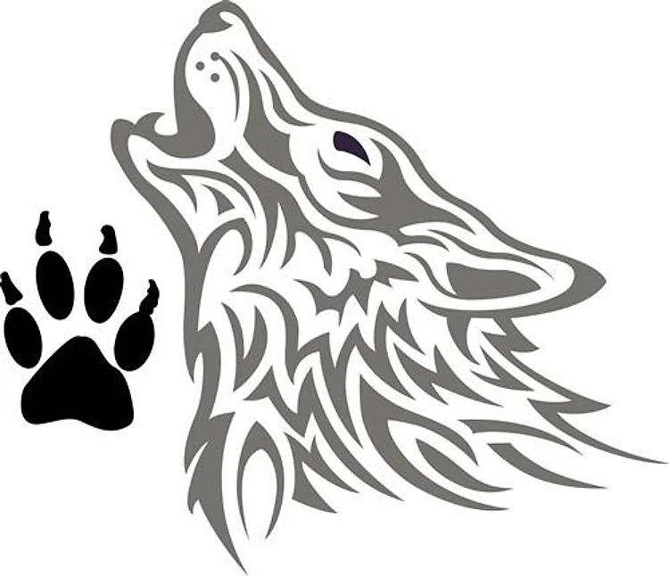 WOLF AND PAW PRINT