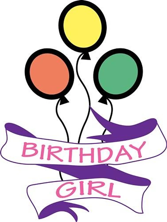 BALLOONS APPLIQUE BIRTHDAY GIRL