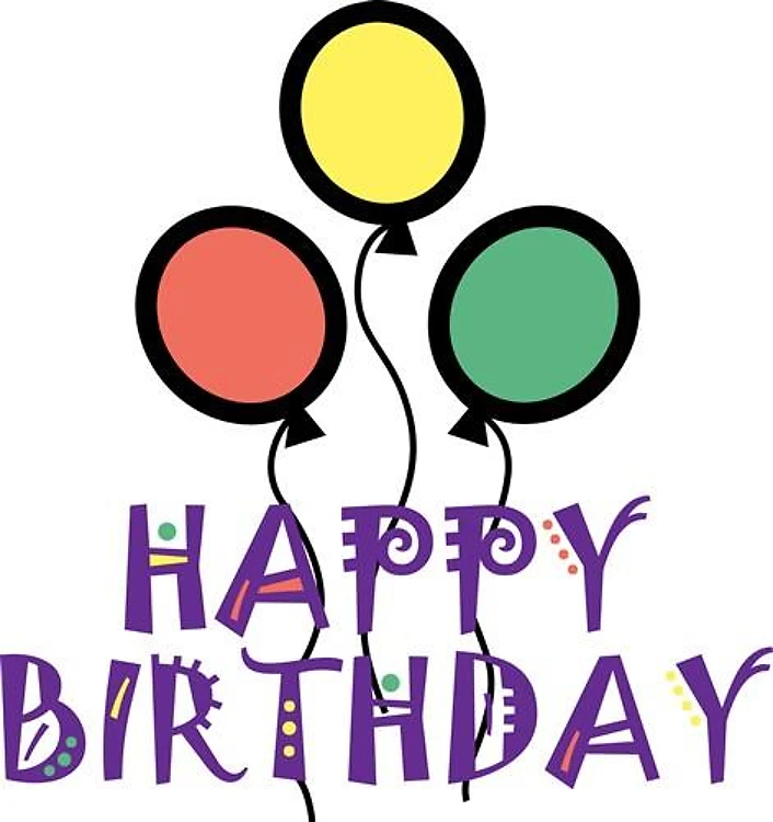BALLOONS APPLIQUE HAPPY BIRTHDAY
