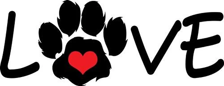 PAW PRINT HEART LOVE