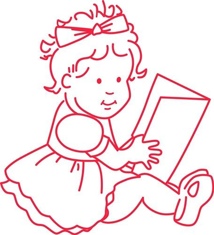 REDWORK GIRL READING