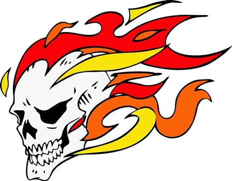 FLAMING SKULL