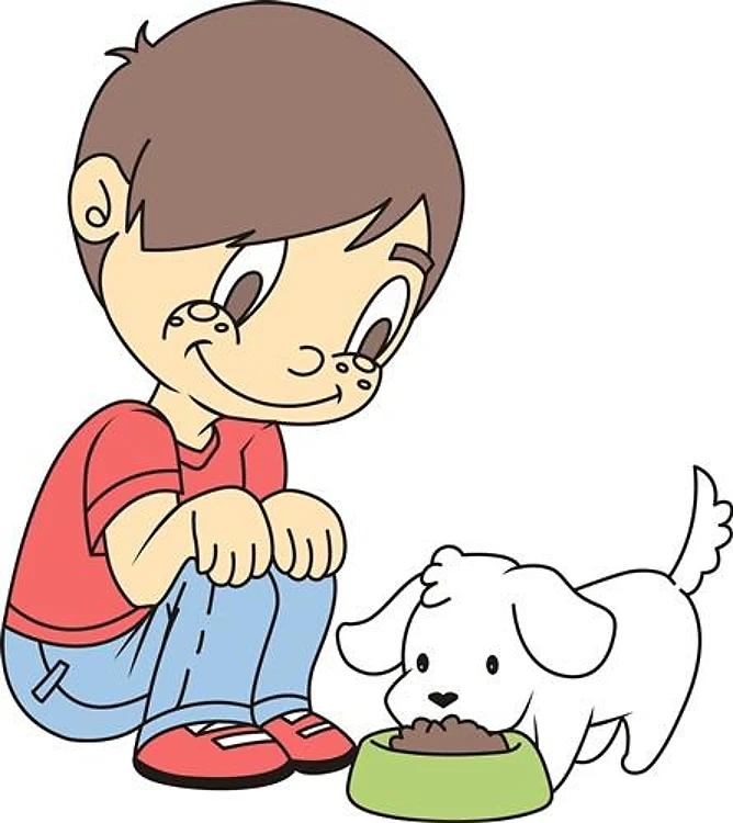 BOY WITH PUPPY