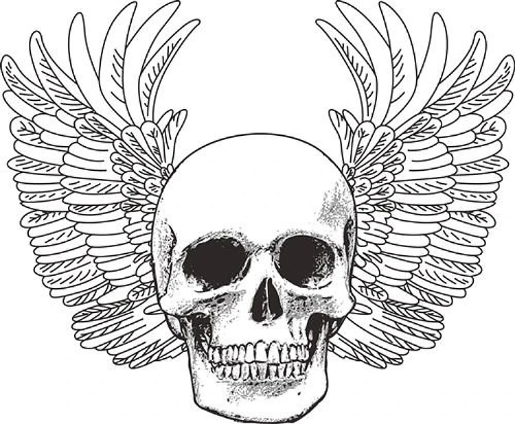 SKULL AND WINGS FILLED