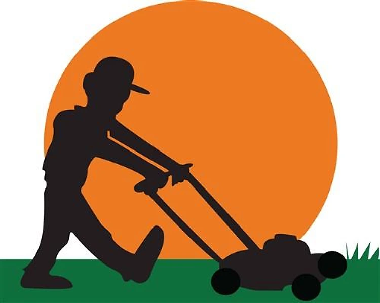 MAN MOWING LAWN