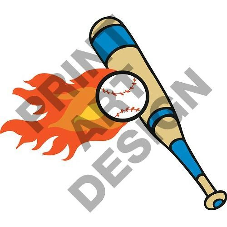FLAMING BASEBALL BAT