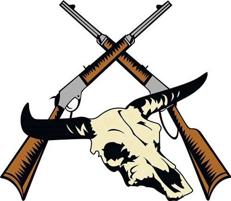 STEER SKULL AND RIFLES