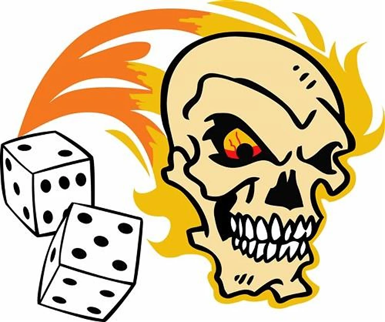 SKULL WITH DICE