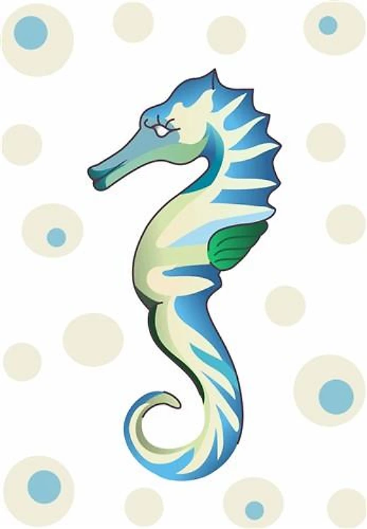 SEAHORSE AND BUBBLES