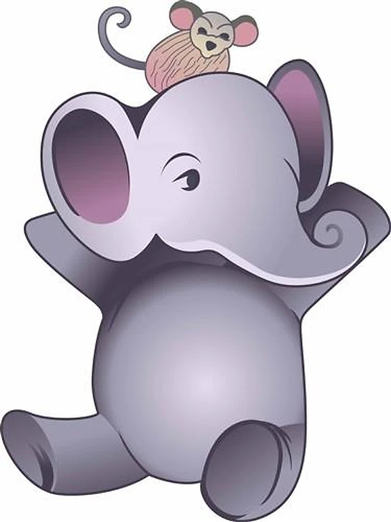 BABY ELEPHANT AND MOUSE