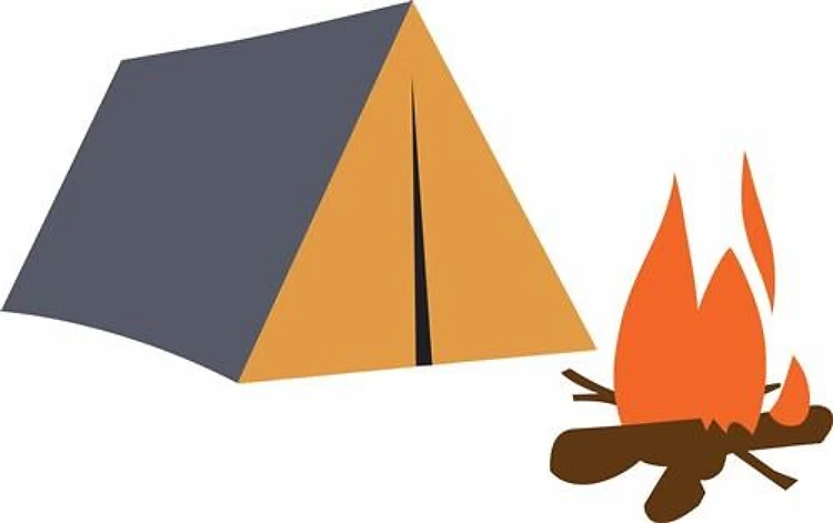 TENT AND CAMPFIRE