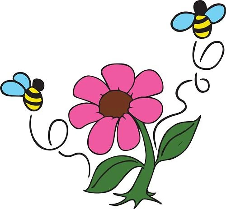 BEES BUZZING FLOWER