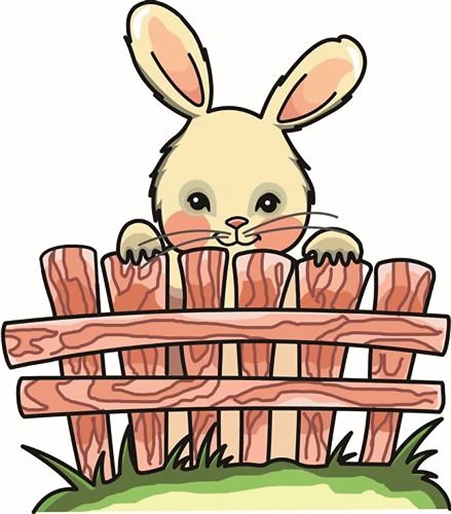 BUNNY BEHIND FENCE