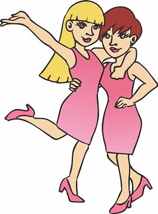 WOMEN ARM IN ARM