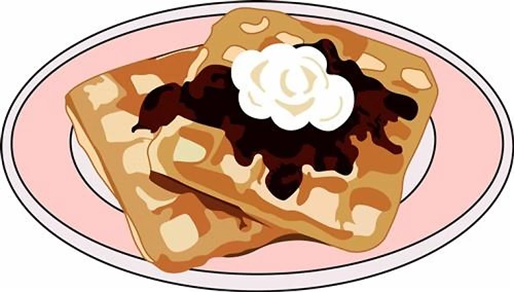 WAFFLES ON PLATE