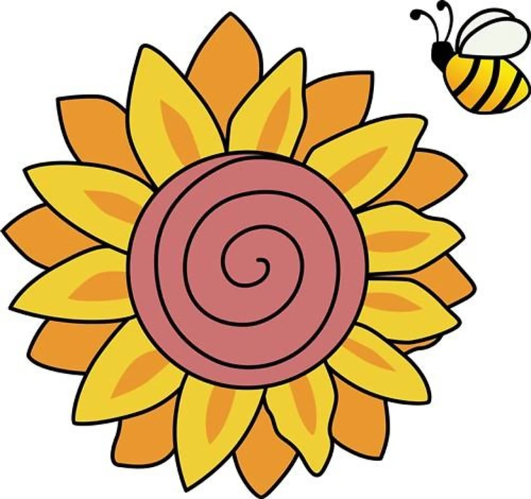 SUNFLOWER WITH A BUZZING BEE