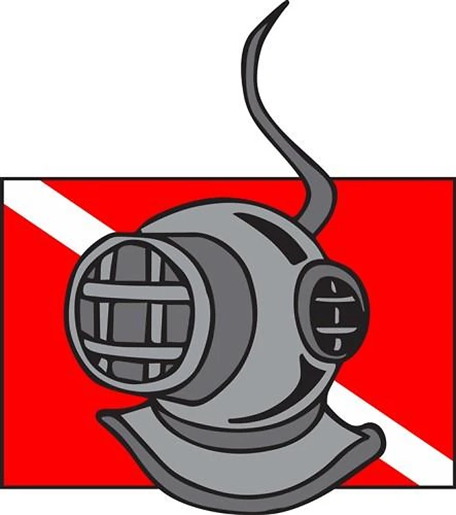 DIVE HELMET AND FLAG
