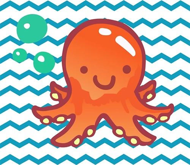 CUTE OCTOPUS IN WATER