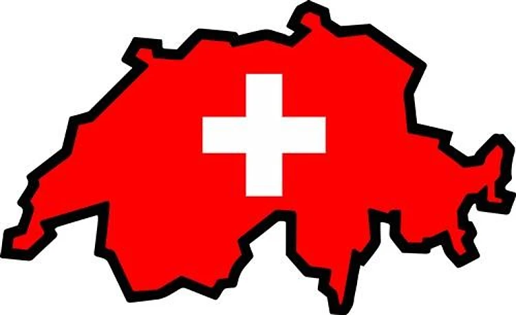 SWITZERLAND MAP FLAG