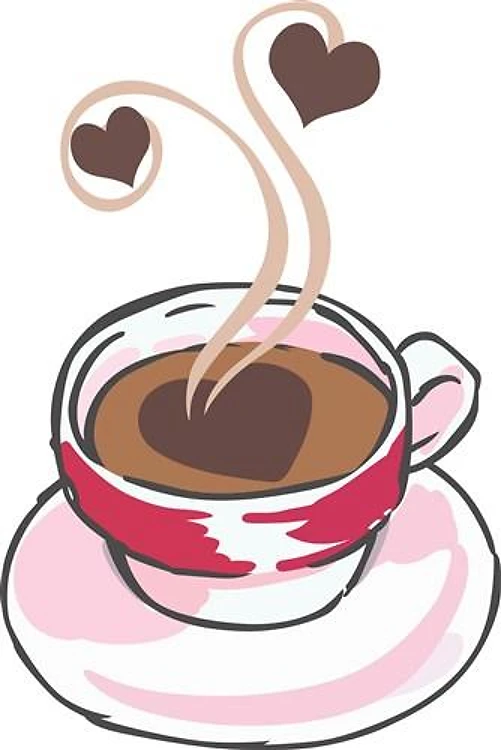 COFFEE CUP AND HEARTS
