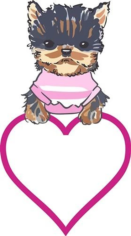 YORKIE HEART APPLIQUE