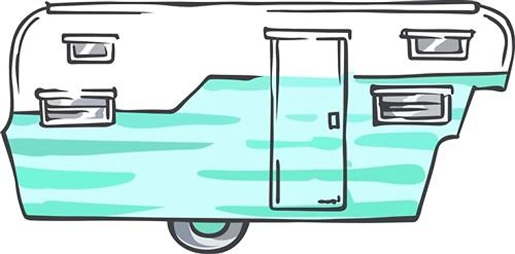 VINTAGE BLUE CAMPER