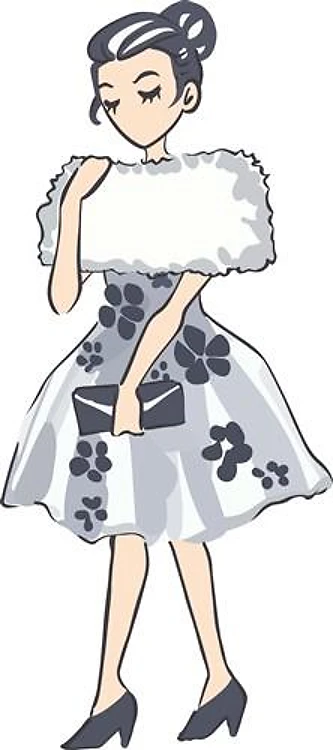 WOMAN IN DRESS AND STOLE