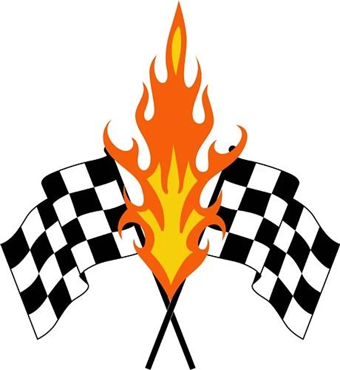 FLAMING RACING FLAGS
