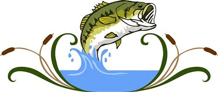 BASS FISH AND CATTAILS