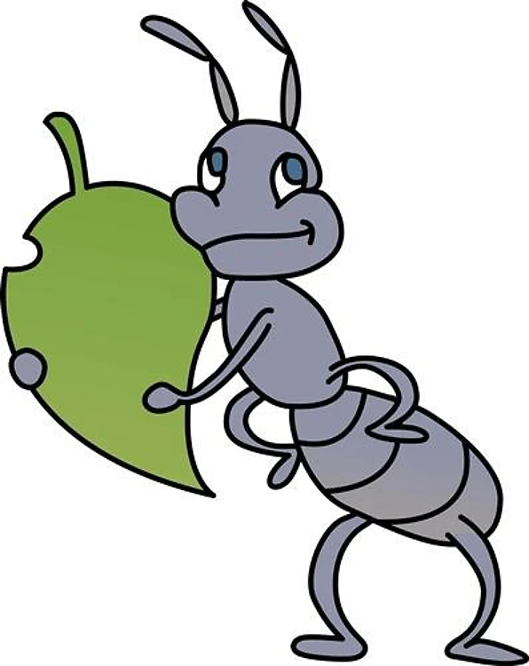 ANT WITH LEAF
