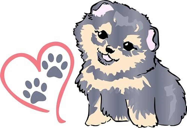 PUPPY PAW PRINTS ON HEART