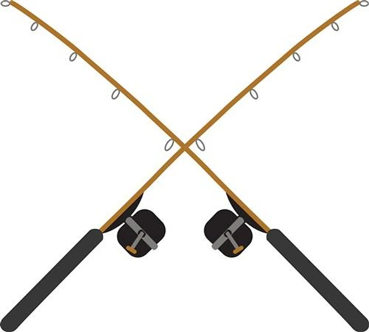 CROSSED FISHING RODS