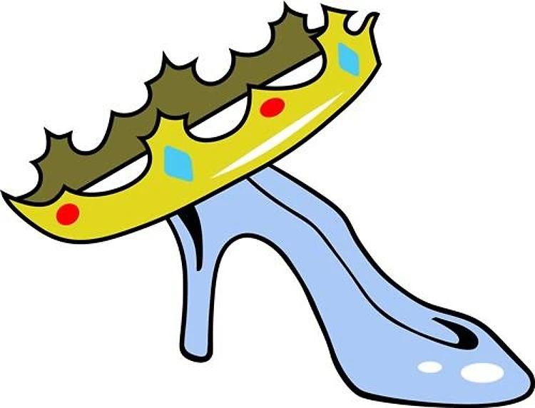 GLASS SLIPPER AND CROWN