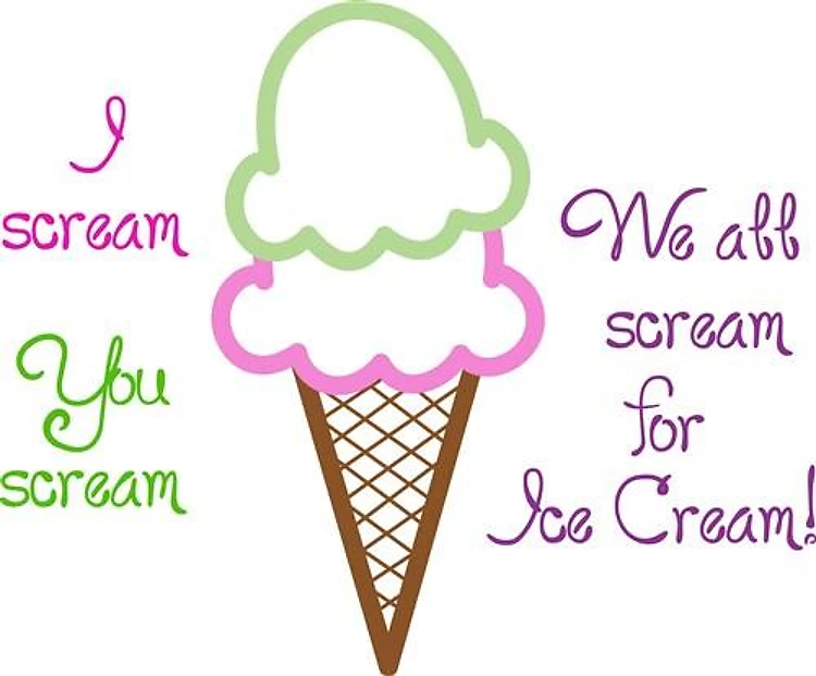 Scream For Ice Cream Applique