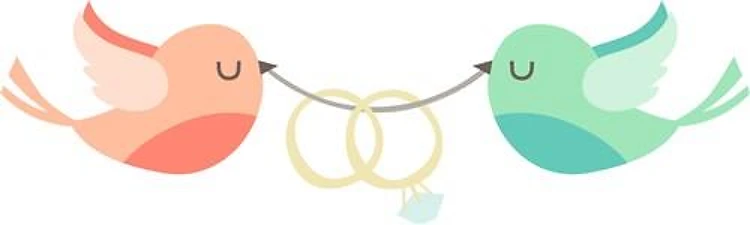 BIRDS WITH WEDDING RINGS