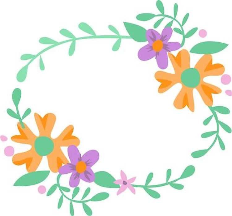 OVAL FLORAL FRAME