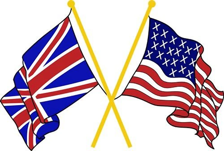 GREAT BRITAIN AND AMERICAN FLAGS
