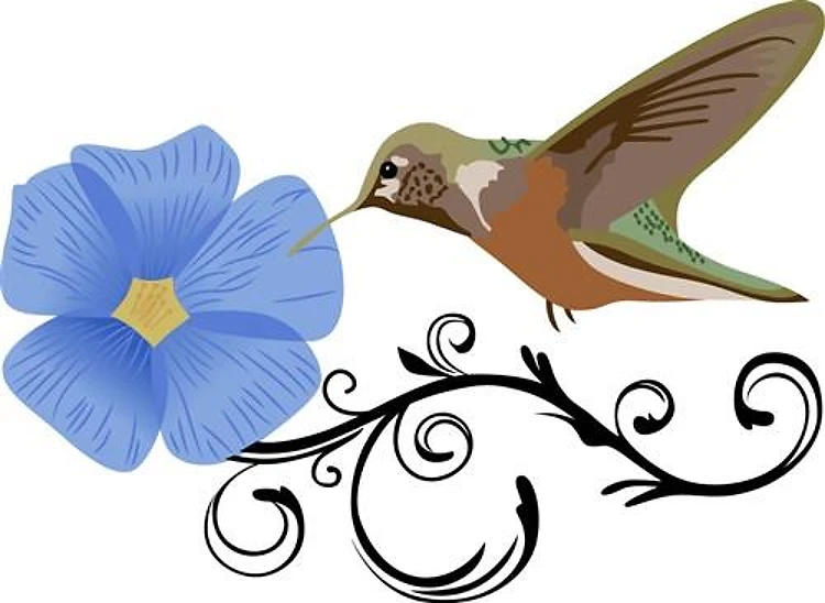 HUMMINGBIRD AND FLOWER
