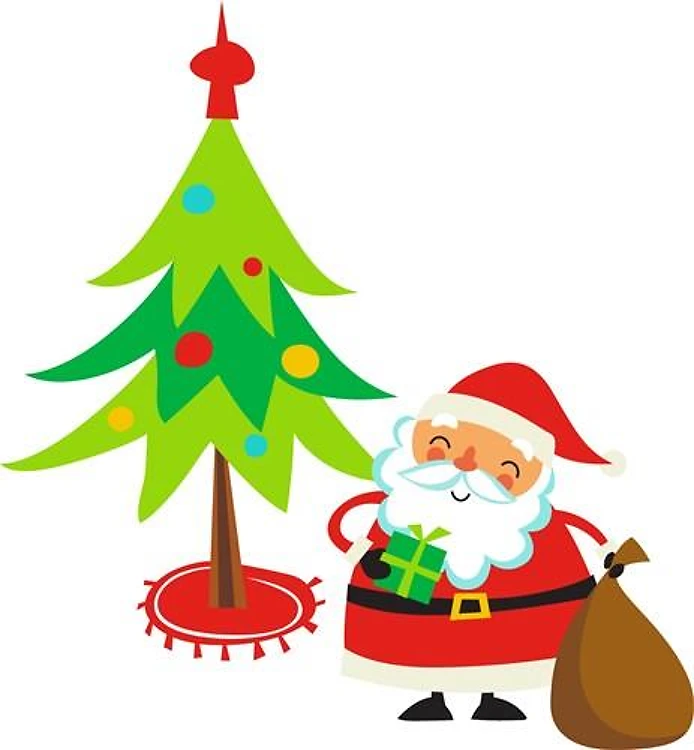 SANTA AND TREE