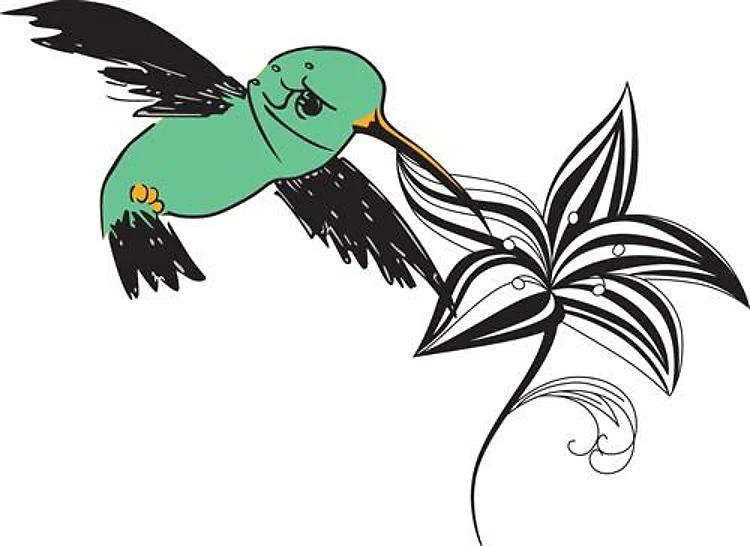 HUMMINGBIRD AND FLOWER