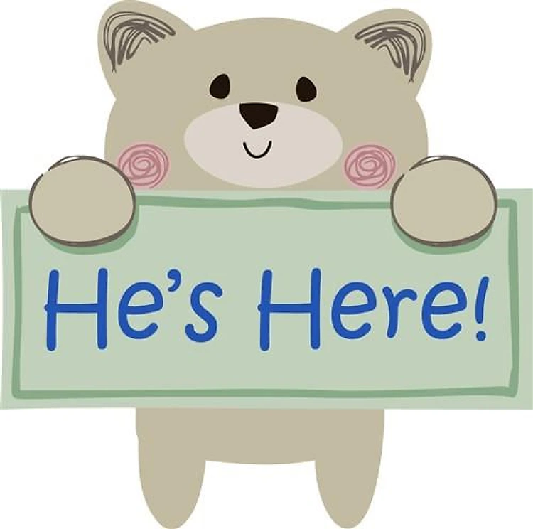 HES HERE APPLIQUE
