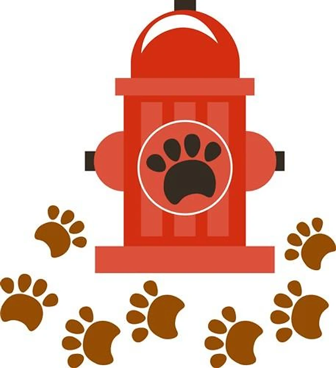 HYDRANT AND PAW PRINTS