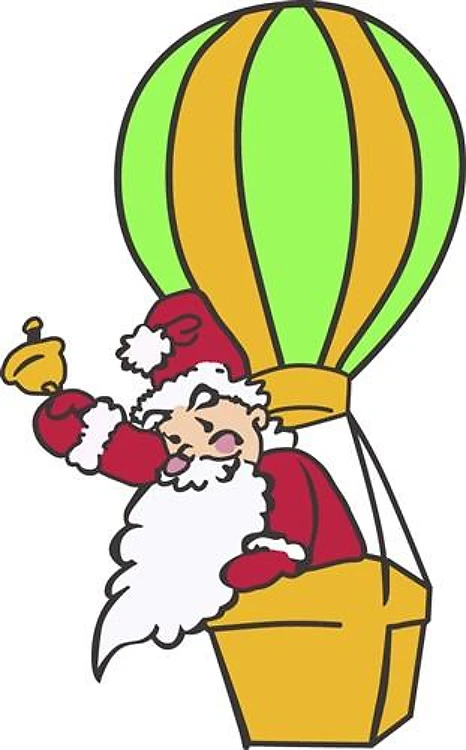 SANTA IN HOT AIR BALLOON