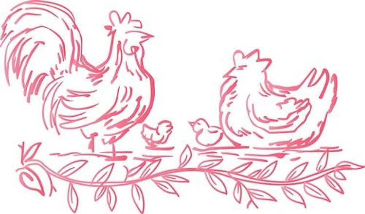 CHICKEN FAMILY REDWORK
