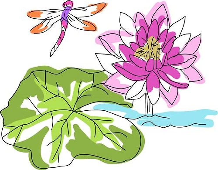 Waatercolor Water Lily