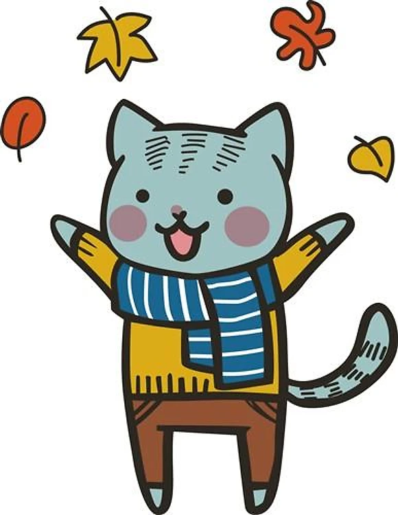 Cat In Autumn