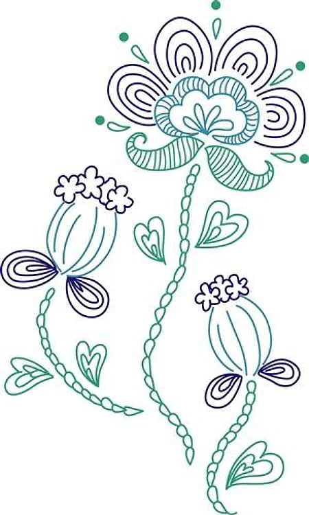 Blue Floral Damask