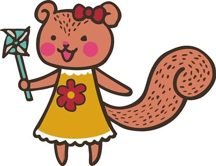 Squirrel With Pinwheel